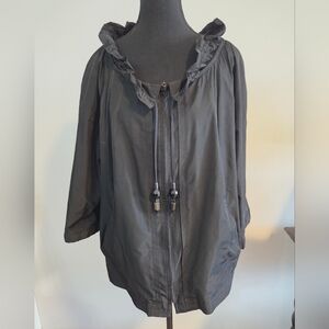 Marina Rinaldi ruffle neck windbreaker Sz XL